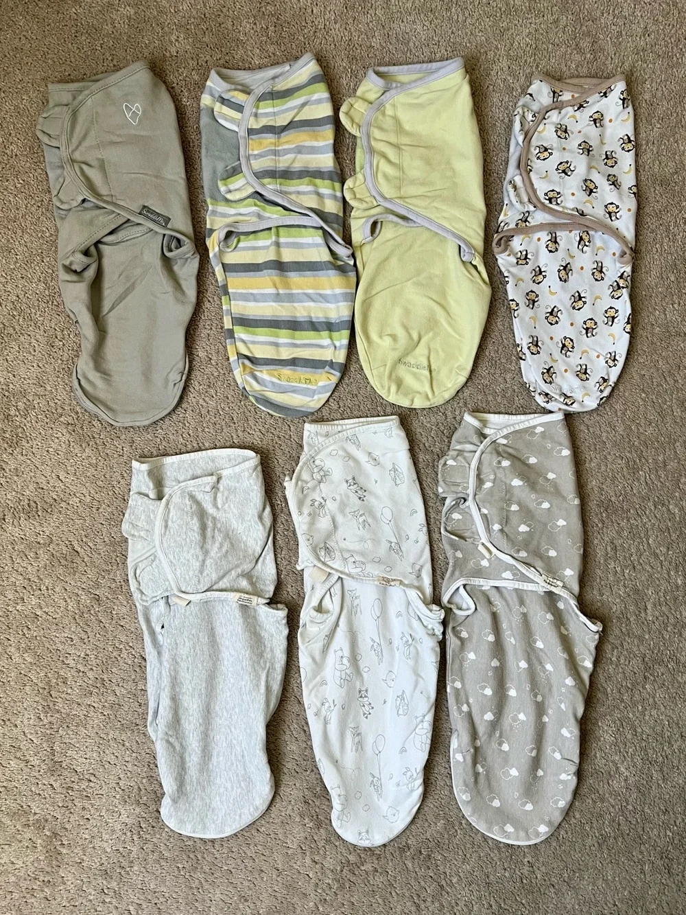 Bundle of swaddles - 7 neutral swaddles